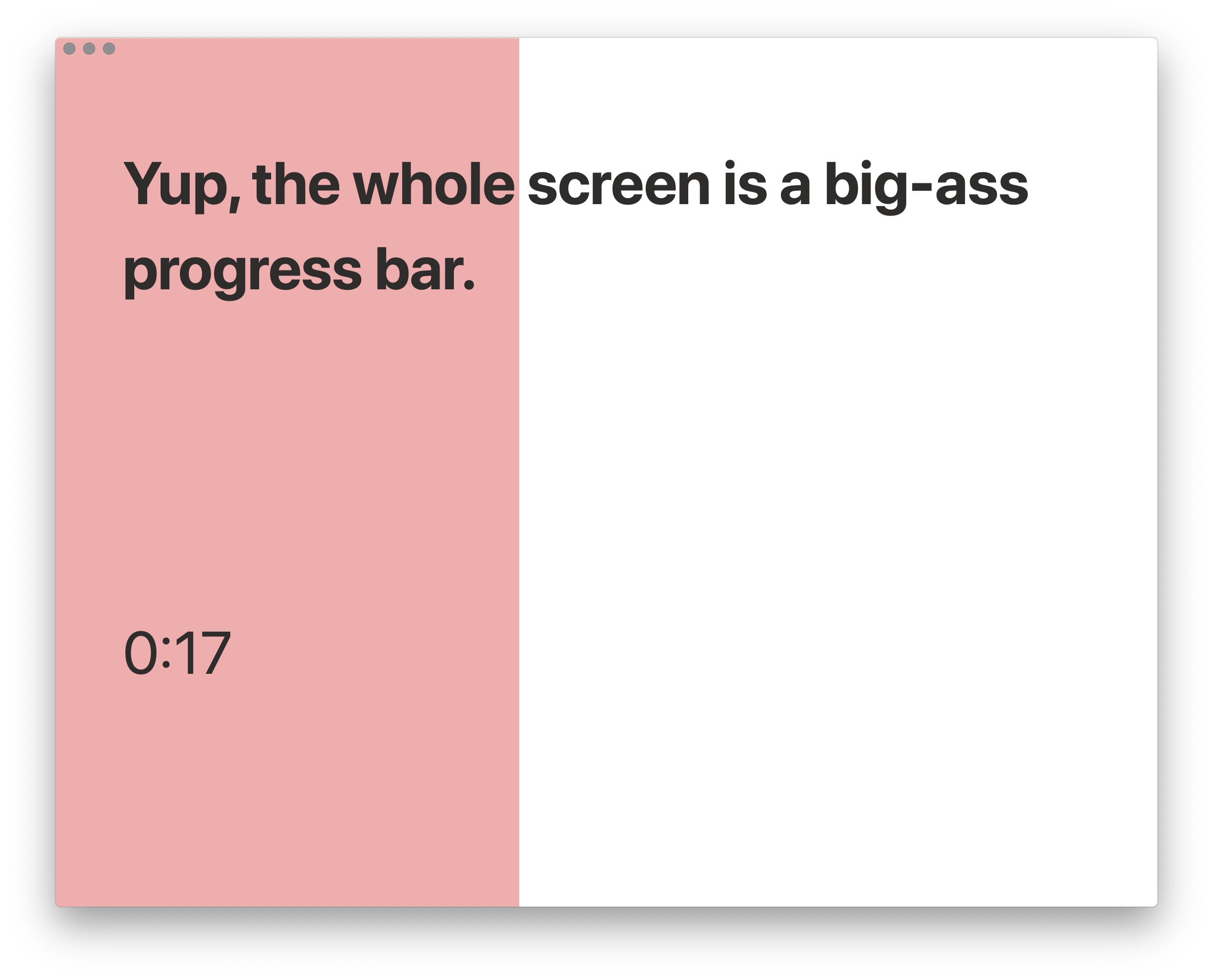 Yup, the whole screen is a big-ass progress bar.